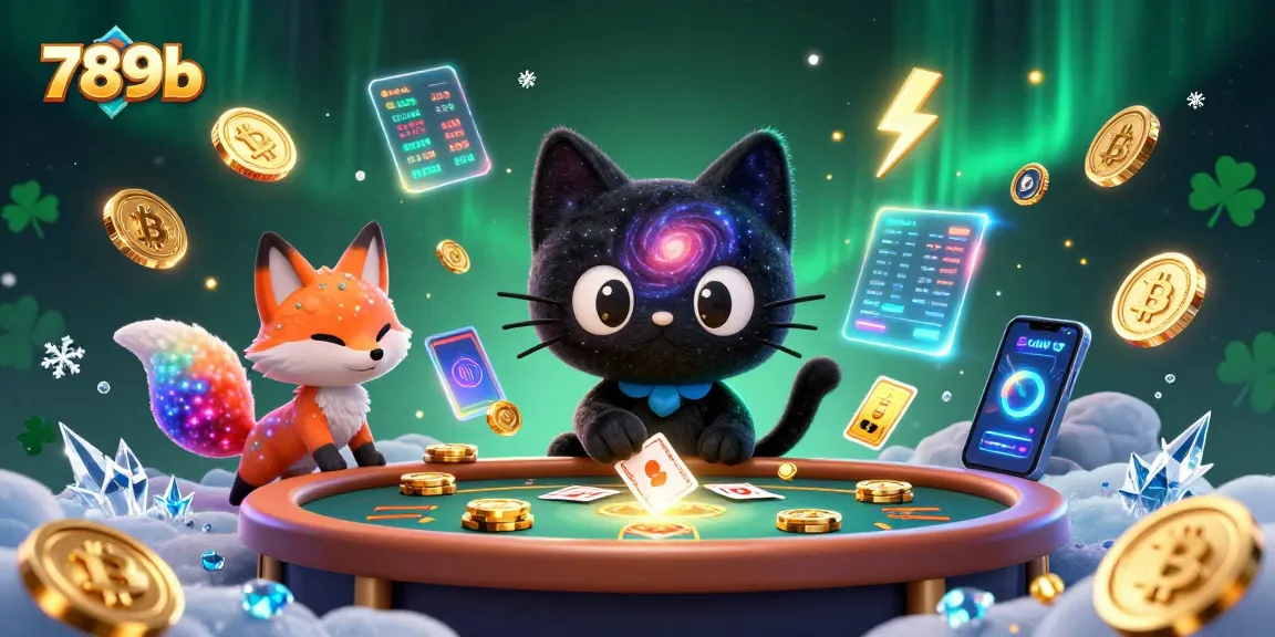 Catch the excitement at 789b's cosmic casino with a stylish illustration of a black hole cat!