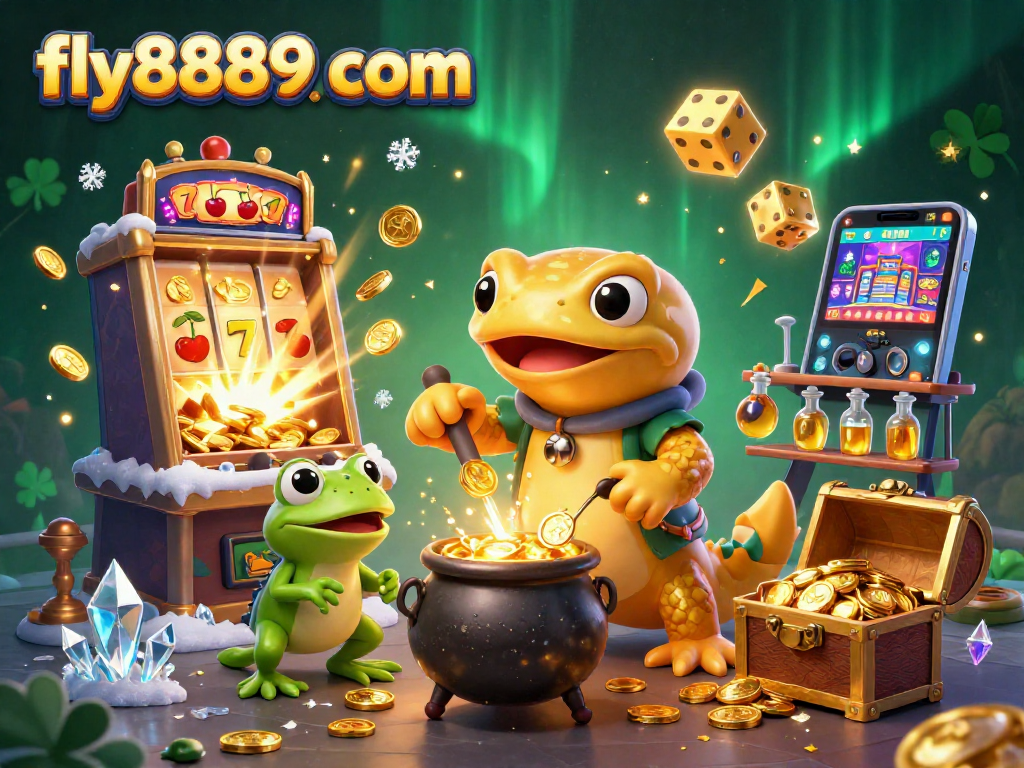 Bets win at fly8889 com as a golden salamander alchemist creates coins in a casino scene.