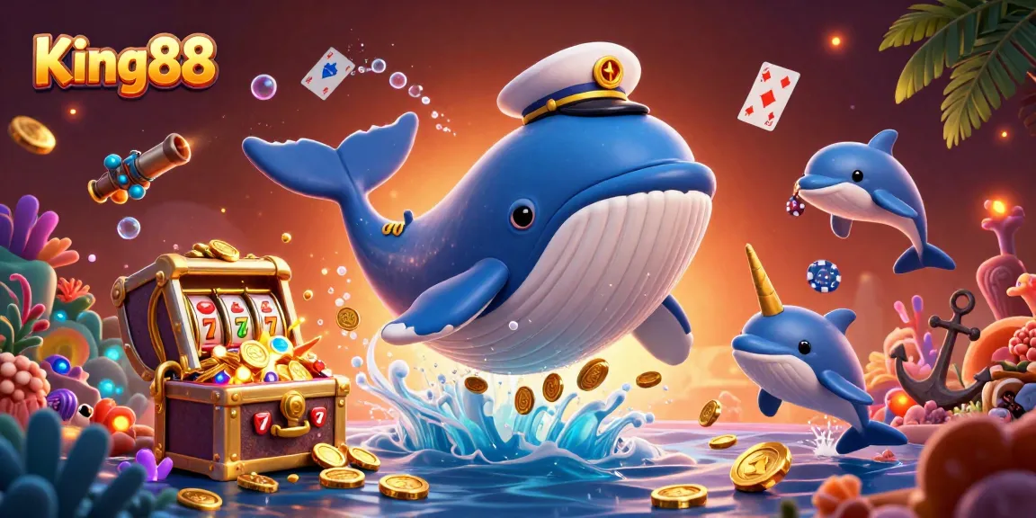 Experience thrilling wins at King88 with vibrant casino-themed underwater adventure full of excitement.
