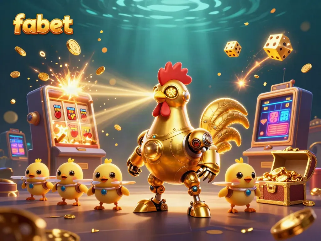 Experience the thrill of fabet with a vibrant, interactive casino-themed 3D illustration featuring exciting game elements.