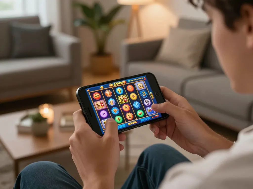 Watch thrilling gameplay at https://tr88.bio/ while spinning the reels on a vibrant mobile slot game.