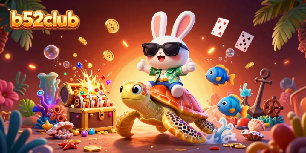 Experience vibrant gameplay at b52club with a lively scene of gaming elements and characters.