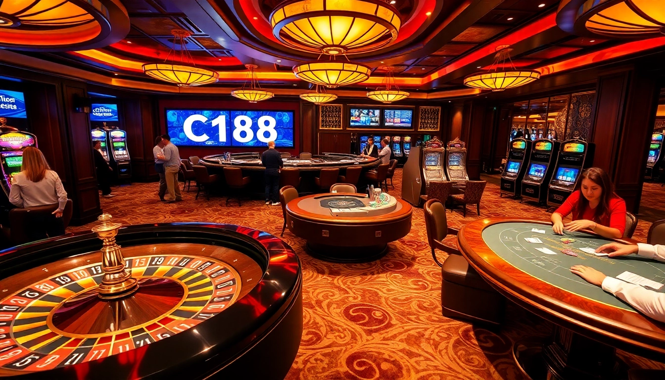 C168 casino visitors enjoying exciting games at a luxurious gambling table.