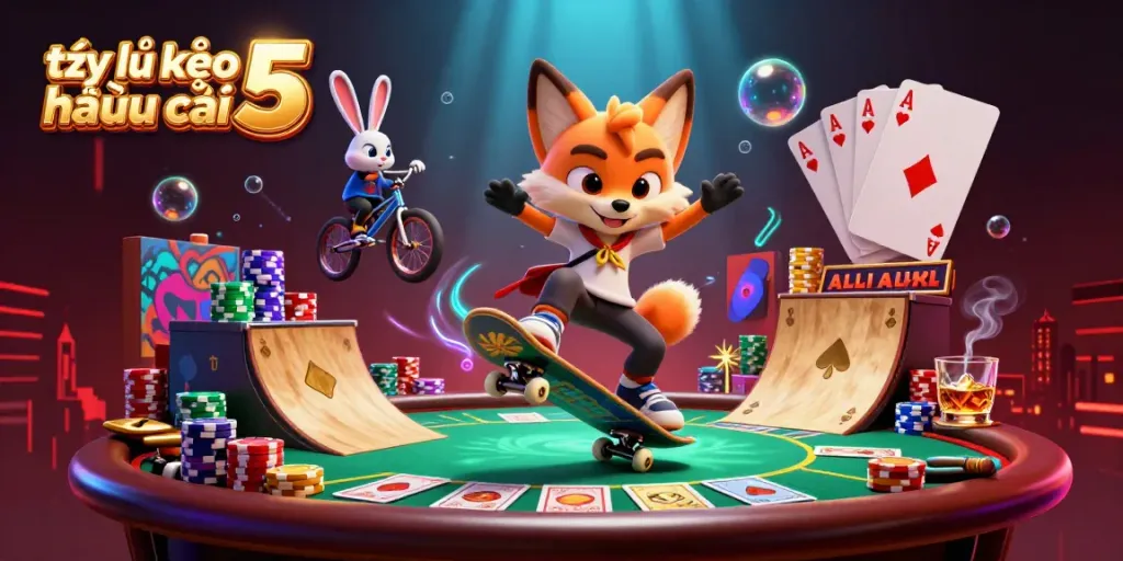Experience thrilling gameplay with tỷ lệ kèo nhà cái 5 showcasing a vibrant 3D casino scene.