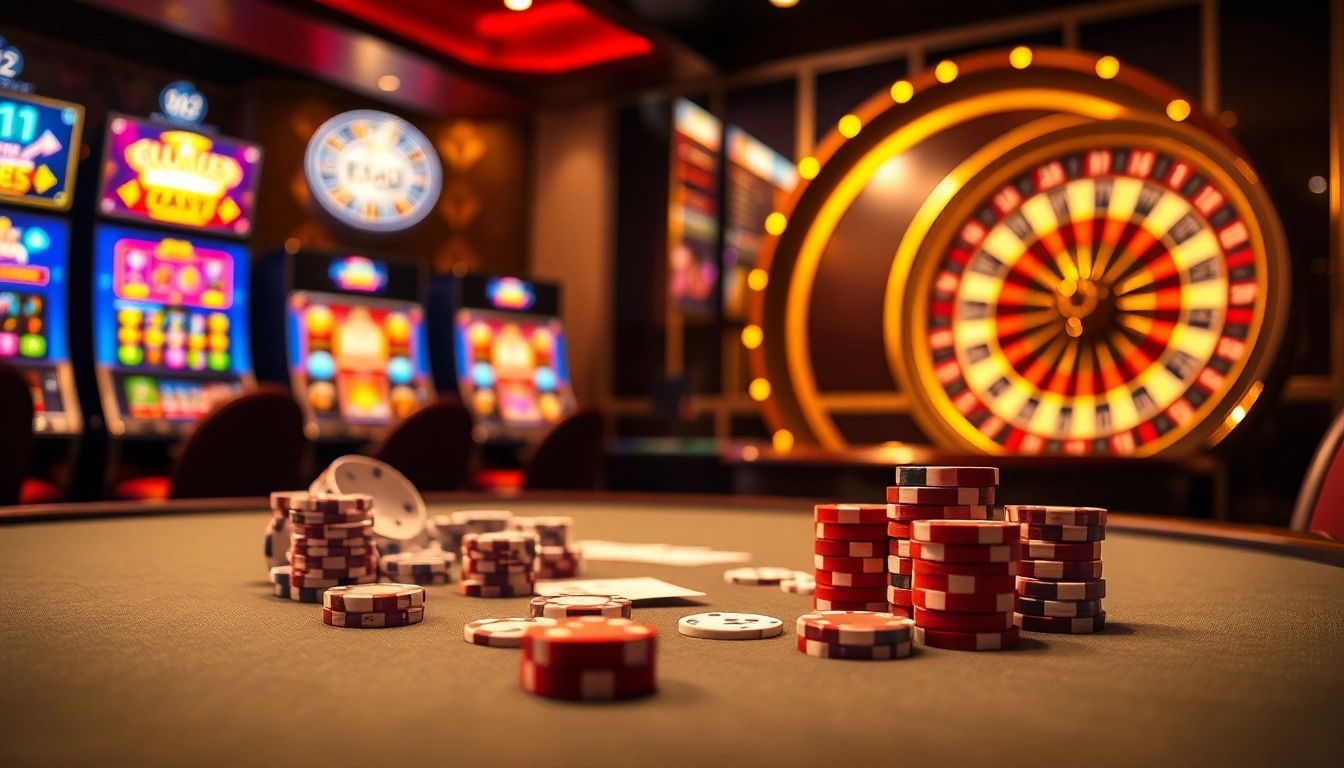 Engaging players at nhà cái 888NEW amidst a luxurious casino environment filled with cards and slot machines.